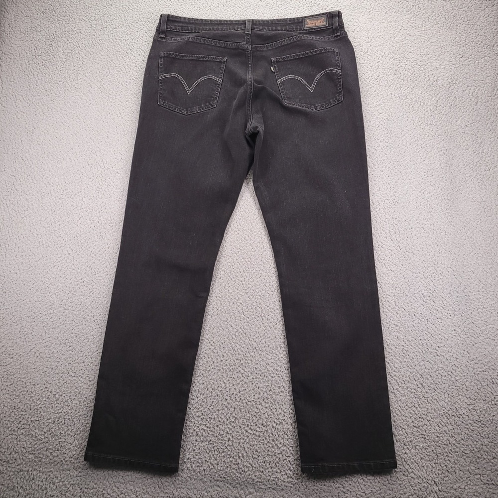 LEVIS Jeans Womens Size 16M Mid Rise Skinny Leg Black Stretch Denim 35x30